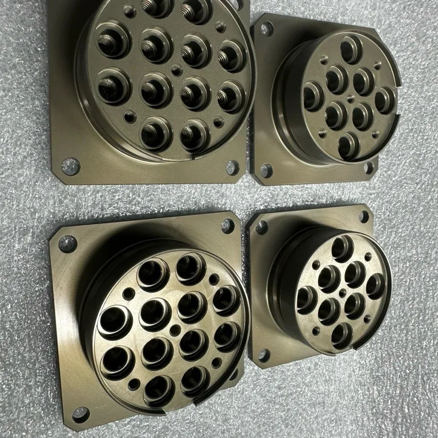 Aluminium manifold blocks with cross-drilled bores machined in Vietnam