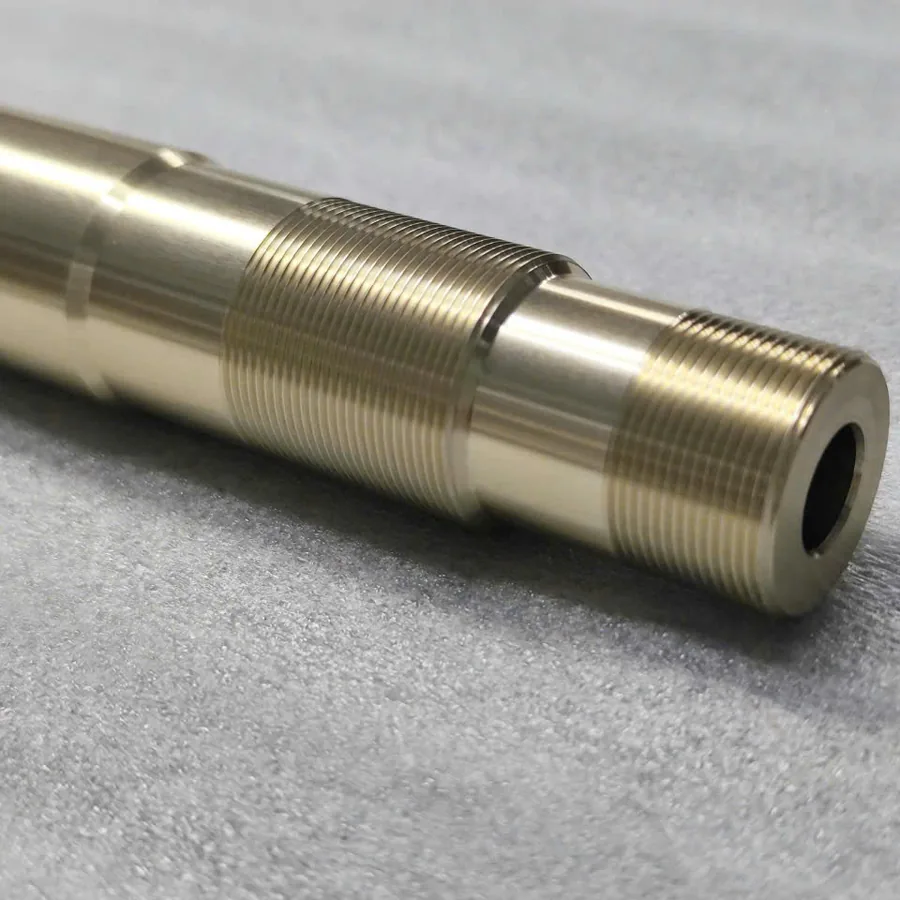 Precision threaded shaft turned from steel bar